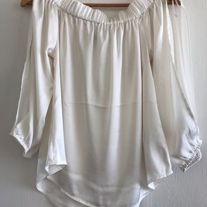 Off the shoulder split sleeve blouse